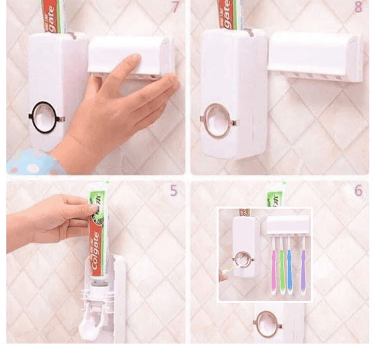 Automatic Toothpaste Dispenser Set, Toothpaste Squeezer, Hands Free Toothpaste Dispenser, Toothbrush Holder Automatic Toothpaste Dispenser Set, Toothpaste Squeezer, Hands Free Toothpaste Dispenser, Toothbrush Holder